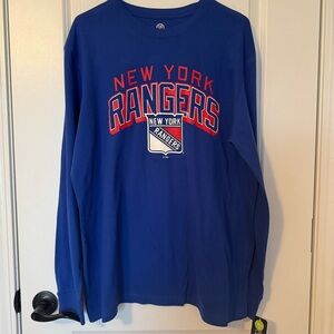 New York Rangers NWT Blue Long Sleeve Tee Shirt Size XL